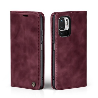 Handy Hülle für Xiaomi Redmi Note 10 5G Klapp Magnet Smartphone Cover Case Rot