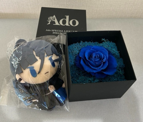 Ado Plush Usseewa Maina / Blue Rose Preserved Flower 2024 Heart VIP Limited Set - Picture 21 of 24