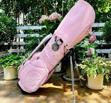 G/FORE Pink Caddy Bag Stand Type Synthetic Leather 5-way / Pink / 46-inc