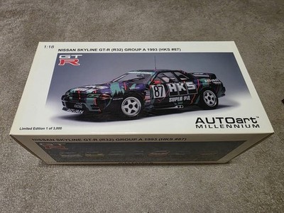 1:18 AUTOart Nissan Skyline GT-R R32  Group A 1993 HKS Nr. 87 Zertifikat Nr. 32