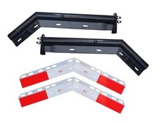 Black Angled Spring Loaded Mud Flap Hanger,1-1/8" Bolt Spacing,27" Length.with