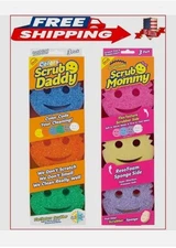 Scrub Daddy Scrub Mommy and Daddy Non-Scratch Cleaning Sponges - 3 pack each 