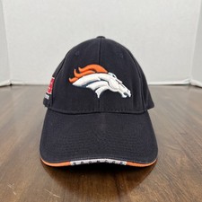 Denver Broncos Reebok Adjustable Hat AFC West Patch Authentic NFL Cap Navy Blue