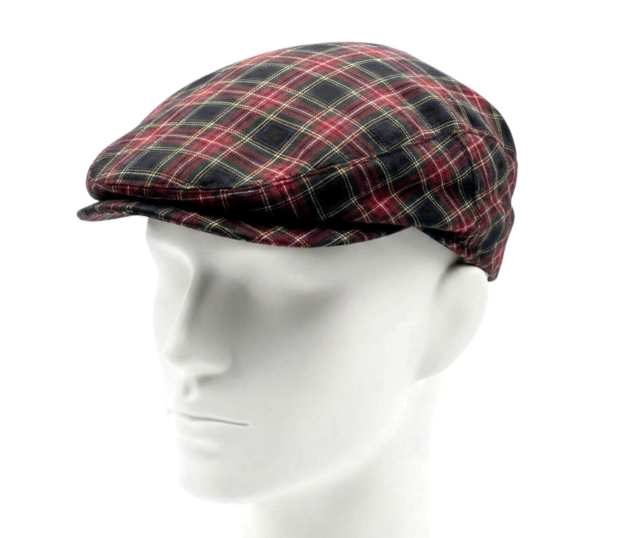 Mens Vintage 80s Tartan Checked  Flat Cap Retro Indie Large 58cm RefP7