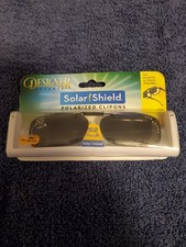 Solar Shield Polarized Clip On 52 Rec A Designer Black Frameless Sunglasses