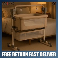 Smart Crib 3-in-1 Cradle, Bedside Sleeper, Electric, Bluetooth Lullabies, Quiet