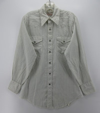 VINTAGE H Bar C Shirt Men Large White Western Pearl Snap Cowboy Ranchwear 70s