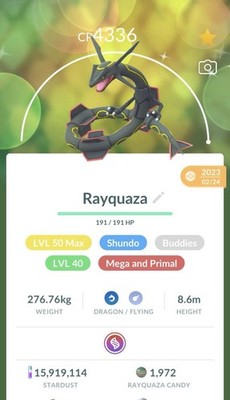   Max L-50 Shiny Rayquaza with 3 Move   Master League   Pokemon Go  