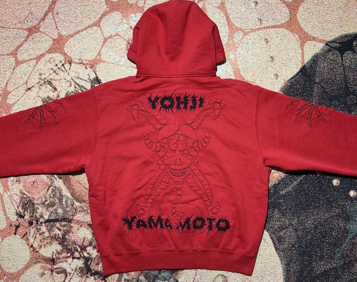 Supreme Y's by Yohji Yamamoto Zip Up Hoooded Sweatshirt Red Medium