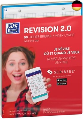 OXFORD Revision 2.0 Karteikarten, Format A5, 14, 8 x 21 cm, kleine Karos,