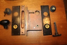 Getty Marine Solid Cast Bronze Antique Sliding Door Dual Cylinder Lock Set W-3