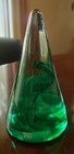 Kosta Boda Art Glass Cone Paperweight Swirl Christmas Tree Emerald Green — photo 3
