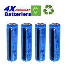 4Pcs 18650 Lithium Battery Rechargeable 3.7V Li-ion For Torch Headlight 2026