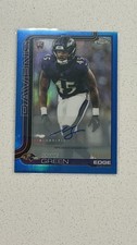 2025 Topps Chrome Football Mike Green Blue Refractor RC Auto /150 #RA-MG