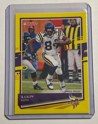 2020 Panini Donruss Yellow Press Proof Parallel Randy Moss - Minnesota Vikings