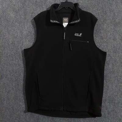Jack Wolfskin Vest Mens 3XL Black Nanuk Fleece Full Zip Outdoor Hiking Travel