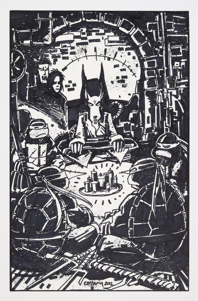 Original Unused Cover Art for Teenage Mutant Ninja Turtles #14B by Kevin Eastman Comic Art
