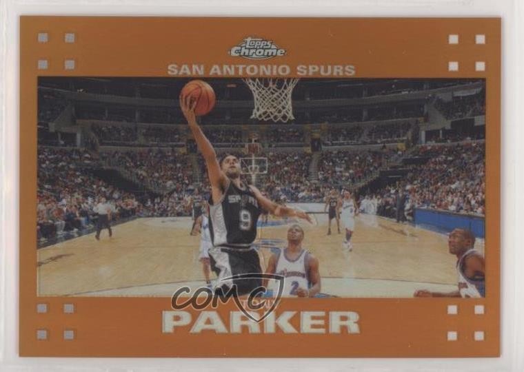 2007-08 Topps Chrome Orange Refractor 34/199 Tony Parker #36 HOF b8d