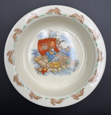 Vintage Royal Doulton BUNNYKINS Sailing Raft Baby Cereal Bowl 6.25" Diam