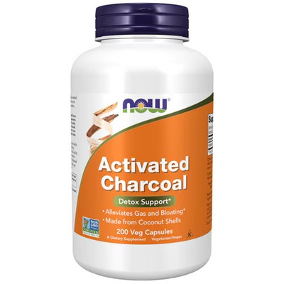 2 X NOW Activated Charcoal -- 200 Veg Capsules