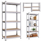 5 Tiers Metal Shelf Rack Garage Shelving Storage Adjustable