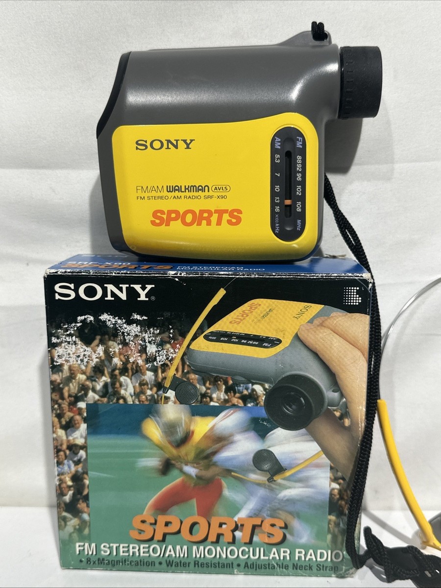 Vintage Sony Sports SRF-X90 AM/FM Stereo Monocular Portable Radio