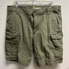 Carhartt 103542 Relaxed Fit Cargo Shorts Mens Sz 38 Olive/gray Canvas Workwear
