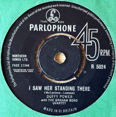 DUFFY POWER I SAW HER STANDING THERE 7'' PARLOPHONE 1963 VG+ POP BEAT GT BRITAIN