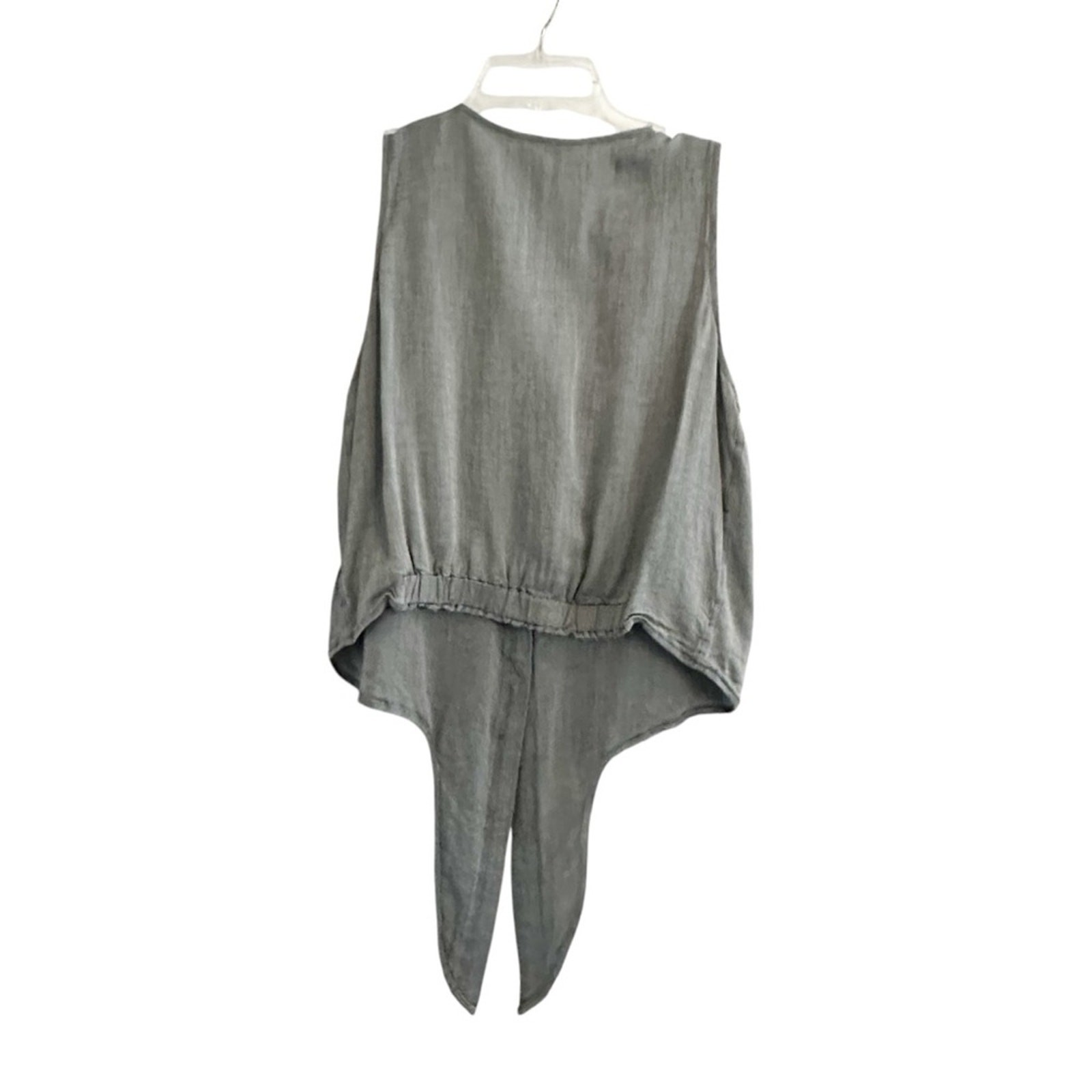 Express Tie Front Blouse Gray Button Sleeveless M… - image 5