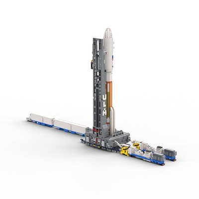 Rocket with Launch Pad on Transport Trucks 1:110 Scale 3429PCS MOC Set