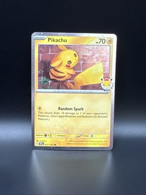 Pikachu - 051/162 - Common - Holo - Pokemon Day 2026 NM Pokemon Promo Part Swirl