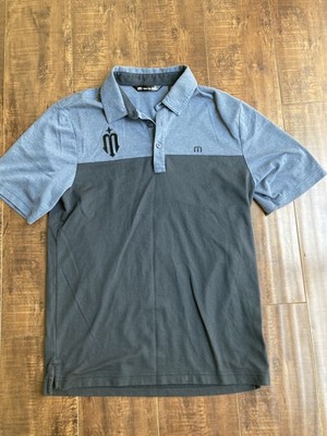 Travis Matthew Men s Polo Shirt Size Small Blue Gray Colorblock Seattle Mariners