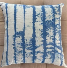 AQUA AND ROYAL BLUE HANDMADE BATIK PILLOWS WITH SOFT FEATHER AND DOWN INSERTS