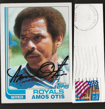 Amos Otis 1982 Topps baseball card #725 Auto Autographed Signed Royals
