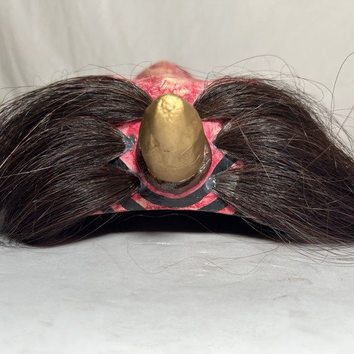 Vintage Japońska Shikami Ręcznie robiona papierowa maska Mache Japonia Noh Kabuki Sztuka teatralna - Zdjęcie 11 z 24