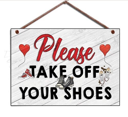 Shoes off Sign, Please Baby, Family, Please Remove your Shoes, Wooden Plaque - Picture 1 of 2