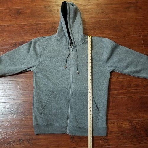 Brooklyn Xpress Felpa con Cappuccio Full Zip Grigio Spessa Uomo Large - Foto 9 di 13