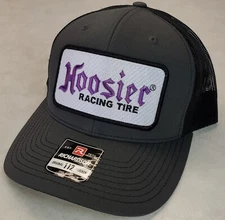 HOOSIER RACING TIRE Patch on Richardson 112 Trucker Hat Snapback Charcoal/Black 