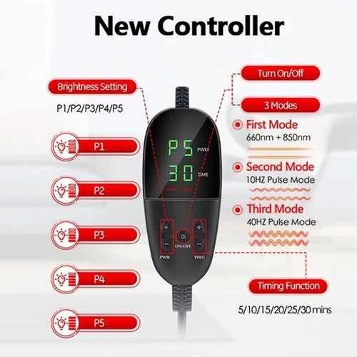 Alfombra de terapia de luz roja para cuerpo 360 LED infrarrojos grandes 660nm 850nm alivio de cintura - Imagen 6 de 11
