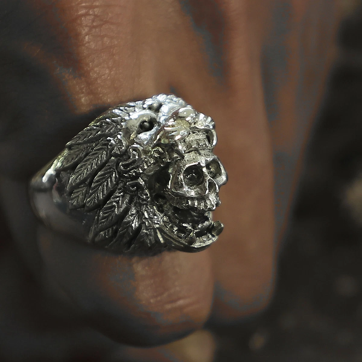 Aztec skull hotsell ring