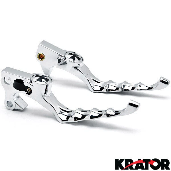 Palancas de mano cromadas con emblemas para Harley Davidson Sportsters XL/XR 2004-2015 Foto 2 de 4