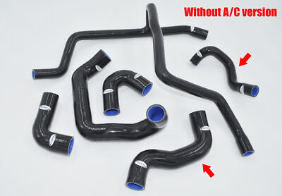 Silicone Radiator Hose Kit Non A/C For BMW E30 M20 325 325i 6cy 1988-1993 Black