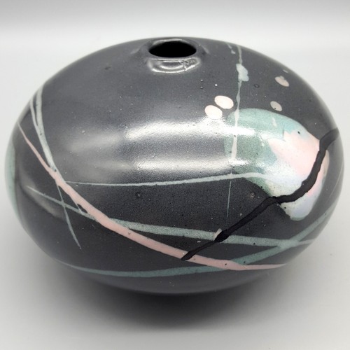 Mark Chamberlain 5,5" handgeworfen Studio Kunstkeramik Unkraut Topf Vase Kosmos USA - Bild 4 von 10