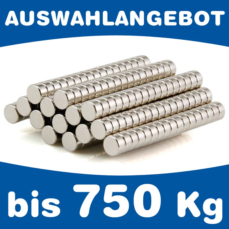 Extra starke Scheibenmagnete Neodym (NdFeB) Magnet-Scheiben, bis 750kg Haftkraft - Bild 3 von 3