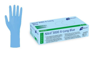 Meditrade Nitril 3000 X-Long Einmal/Einweg-Untersuchungshandschuhe Blau 29 cm