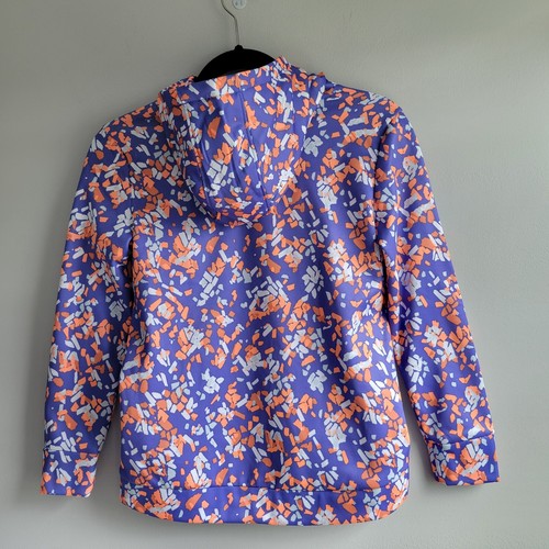 NWT Under Armour Youth Medium Girls Fleece Printed Hoodie Blue/Orange Avy - Picture 3 of 7