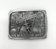 Vintage Belt Buckle Channel Communications Linesman We Build The Best