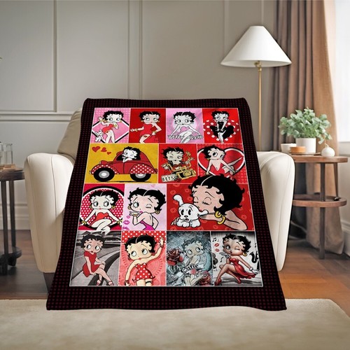 Betty Boop Throw Blanket 30x40 50x60 60x80in Fleece Blankets For Bed Couch Sofa - Picture 2 of 19
