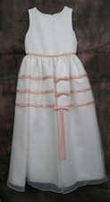 Sweet Beginnings Girls Dress White Primrose Pageant Flower Girl Wedding Size 8
