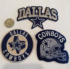 (3)-DALLAS  COWBOYS,  Vintage/ Retro Styl Patch-Iron On 3"x 3" (Lot Of 2) Nice!